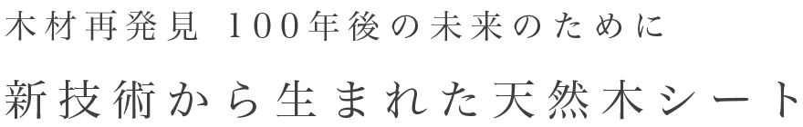 木材再発見 100年後の未来のために新技術から生まれた天然木シート